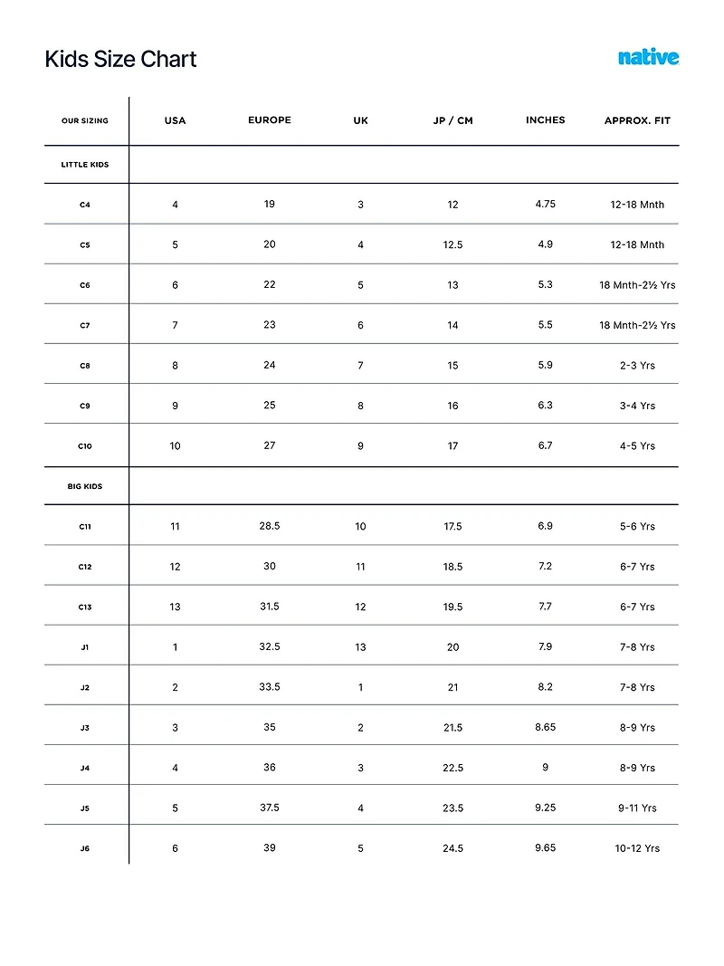 Toddler Native Shoes Miles