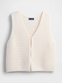 100% Cotton Crochet Hook-Front Vest