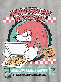 Kids Sonic The Hedgehog Knuckles Pizza Graphic T-Shirt