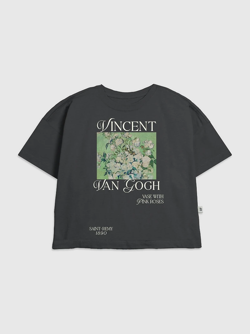 Kids Van Gogh Pink Roses Graphic T-Shirt