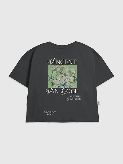 Kids Van Gogh Pink Roses Graphic T-Shirt