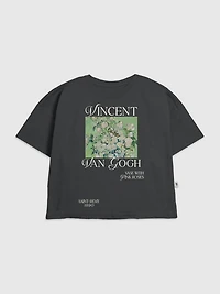 Kids Van Gogh Pink Roses Graphic T-Shirt