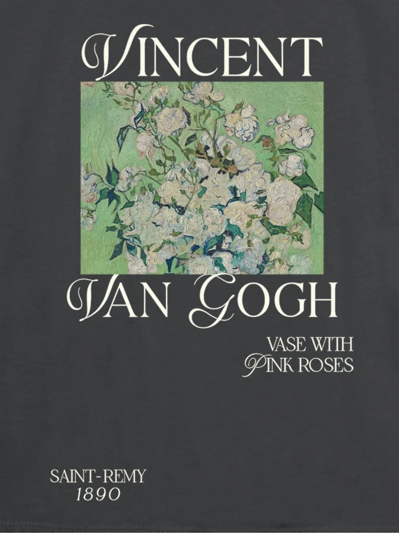 Kids Van Gogh Pink Roses Graphic T-Shirt