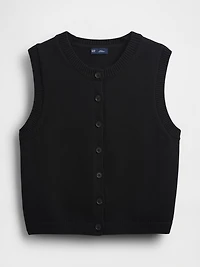 Cropped Cardigan Sweater Vest