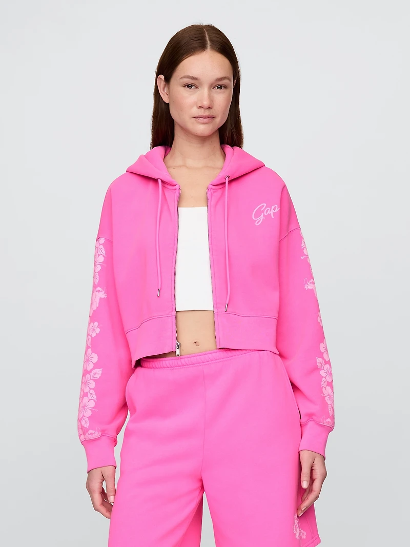 Lilo & Stitch Adult VintageSoft Crop Zip Hoodie