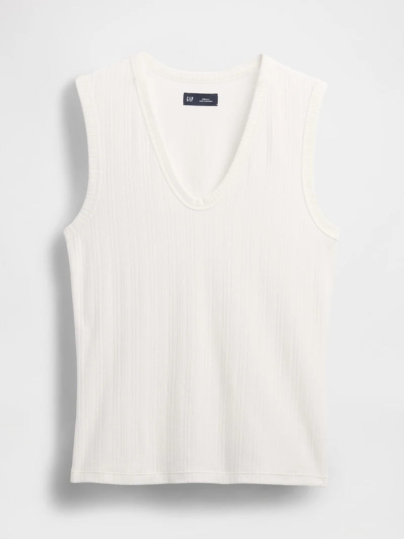 Sheer Modern Rib Tank Top