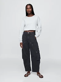 Mid Rise Barrel Cargo Pants