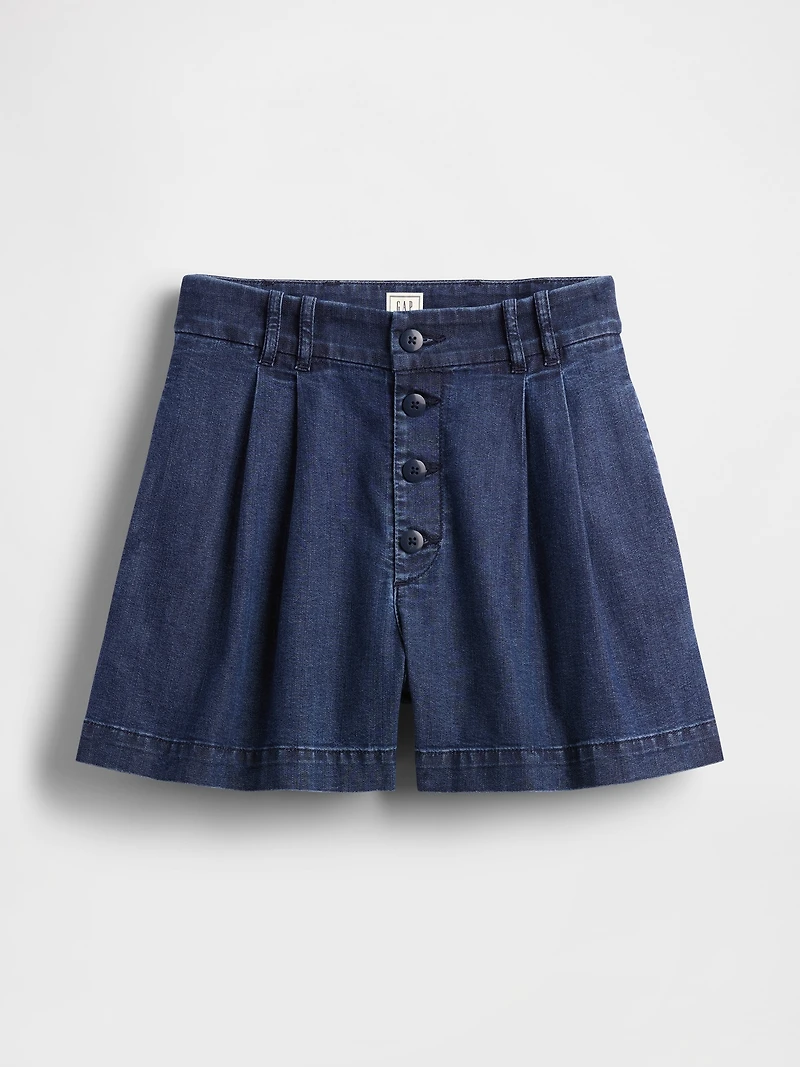 Gap × DÔEN High Rise Pleated Denim Trouser Shorts