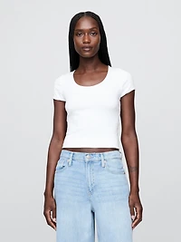 Modern Cap-Sleeve Crop T-Shirt