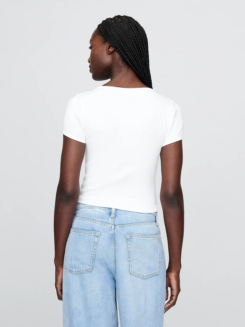 Modern Cap-Sleeve Crop T-Shirt