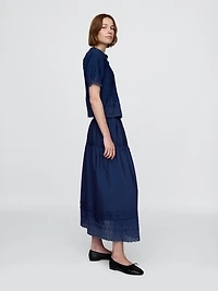 Gap × DÔEN Eyelet Midi Skirt