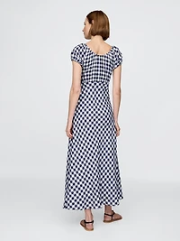 Gap × DÔEN 100% Linen Gingham Midi Dress