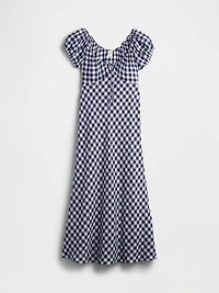 Gap × DÔEN 100% Linen Gingham Midi Dress