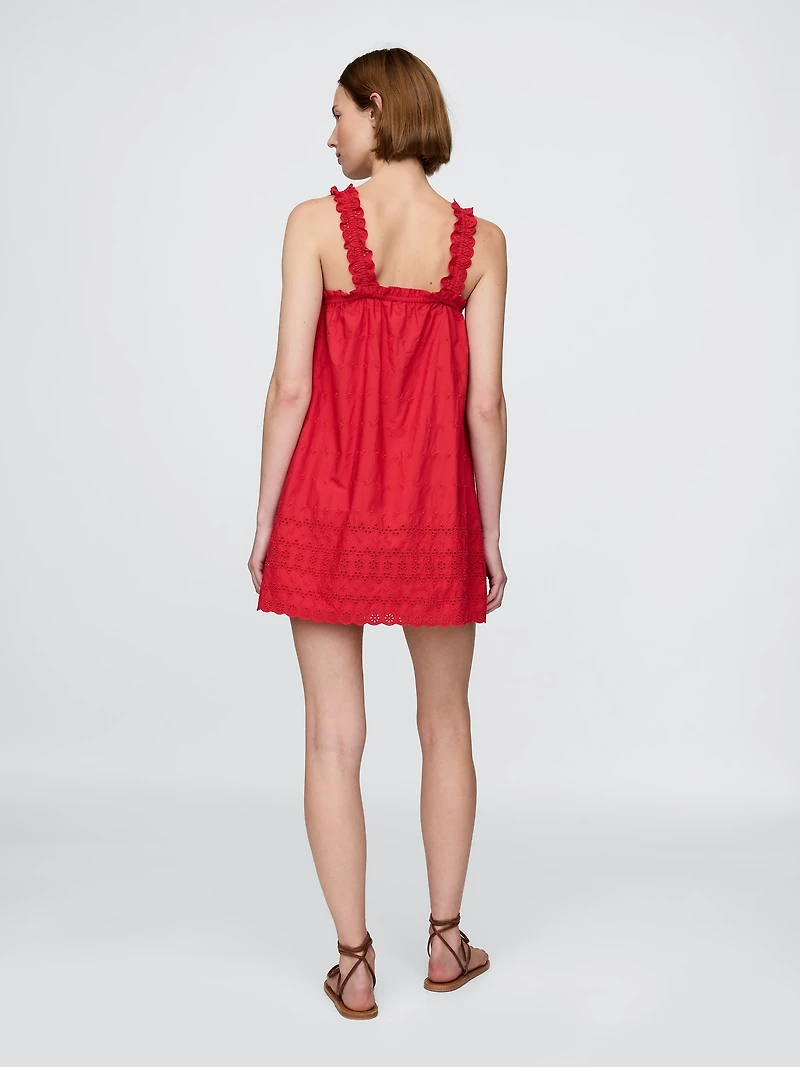 Gap × DÔEN Eyelet Shift Mini Dress