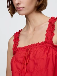 Gap × DÔEN Eyelet Shift Mini Dress