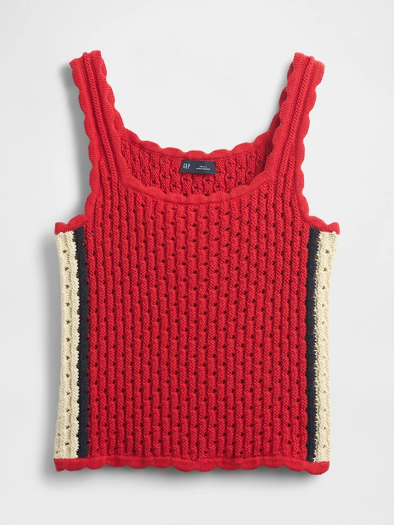 100% Cotton Crochet Cropped Tank Top