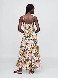 Tie-Front Tiered Maxi Dress