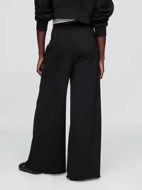 French Terry Wide-Leg Rolled-Hem Sweatpants