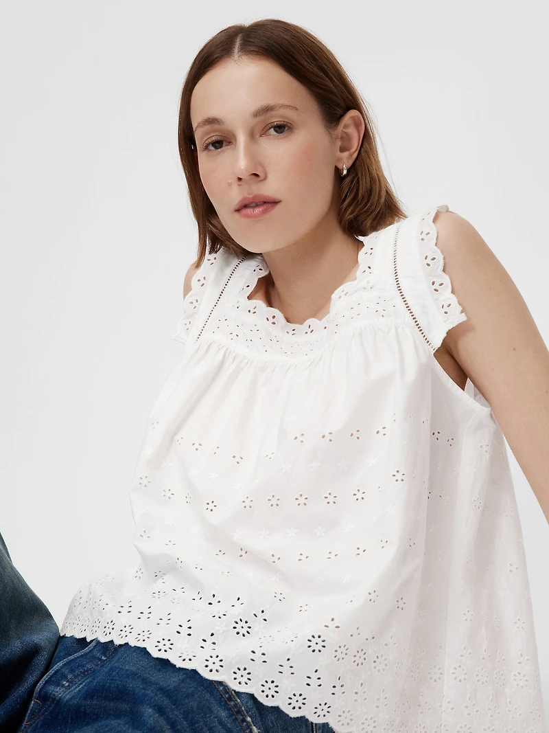 Gap × DÔEN Eyelet Top
