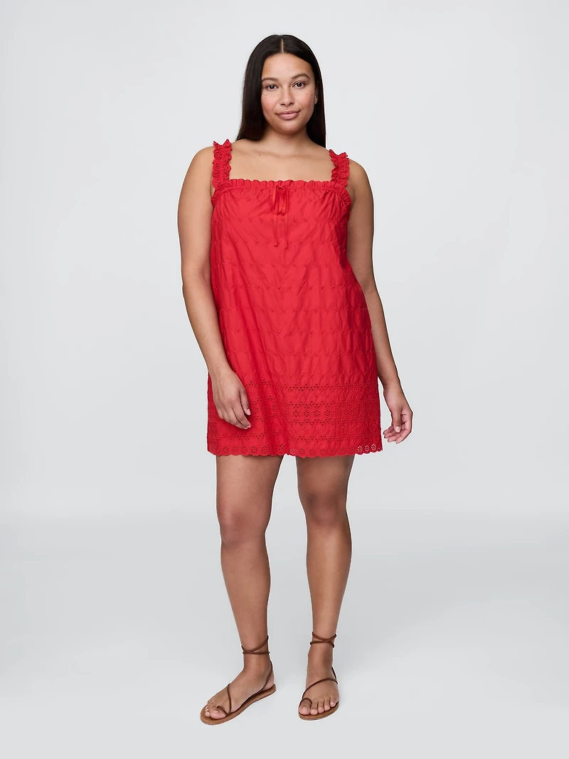 Gap × DÔEN Eyelet Shift Mini Dress