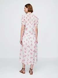 Gap × DÔEN Pintuck Floral Midi Dress