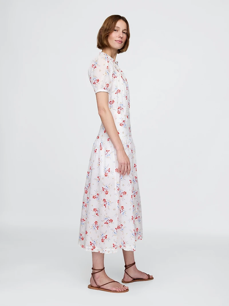 Gap × DÔEN Pintuck Floral Midi Dress