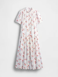 Gap × DÔEN Pintuck Floral Midi Dress