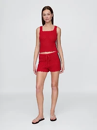 100% Cotton Crochet Cropped Tank Top