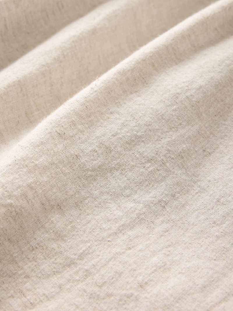 Mid Rise Linen-Blend Easy Barrel Pants