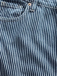 Mid Rise UltraSoft Denim Stripe Baggy Jeans