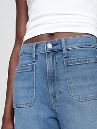 High Rise Stride Wide-Leg Jeans