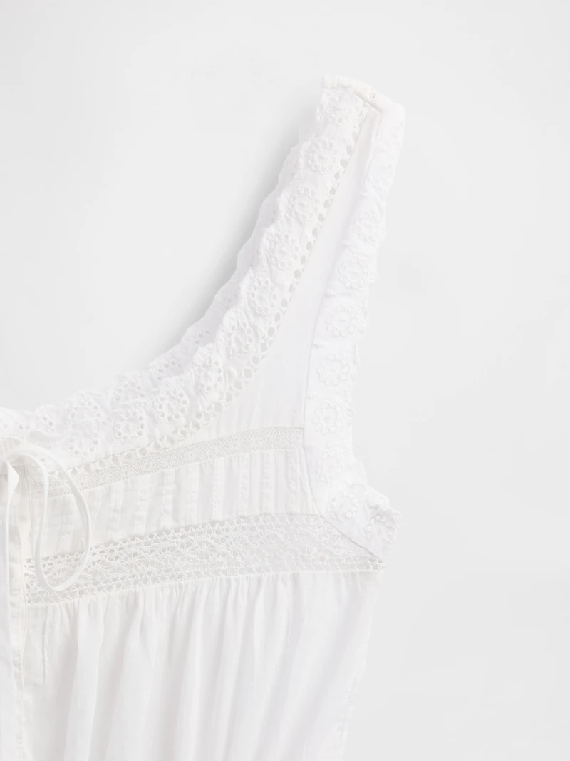 Lace-Trim Peplum Top