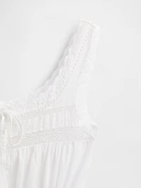 Lace-Trim Peplum Top