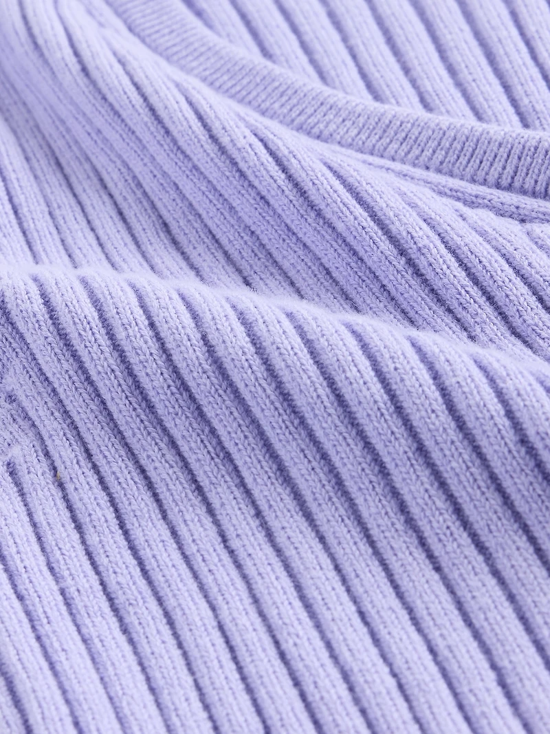 Cropped Rib Cardigan