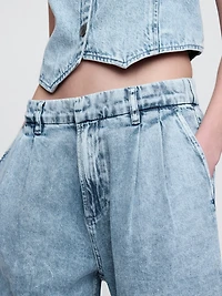 365 High Rise UltraSoft Denim Pleated Ankle Trousers