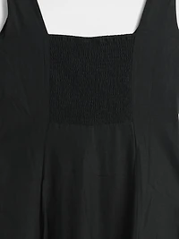 Linen-Blend Square-Neck Maxi Dress