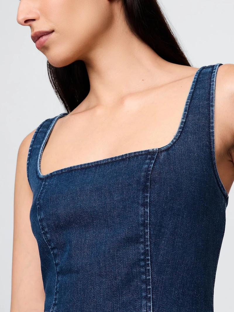 Denim Bodycon Midi Dress