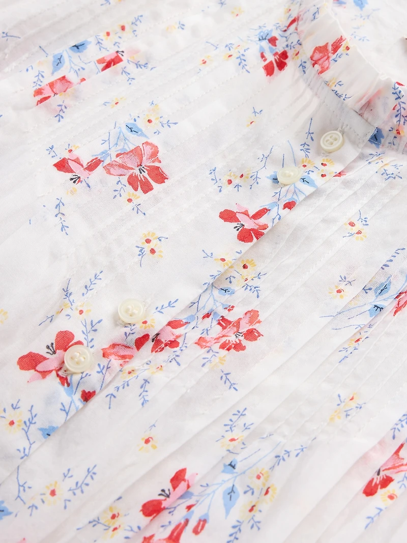 Gap × DÔEN Pintuck Floral Midi Dress