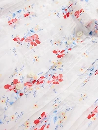 Gap × DÔEN Pintuck Floral Midi Dress