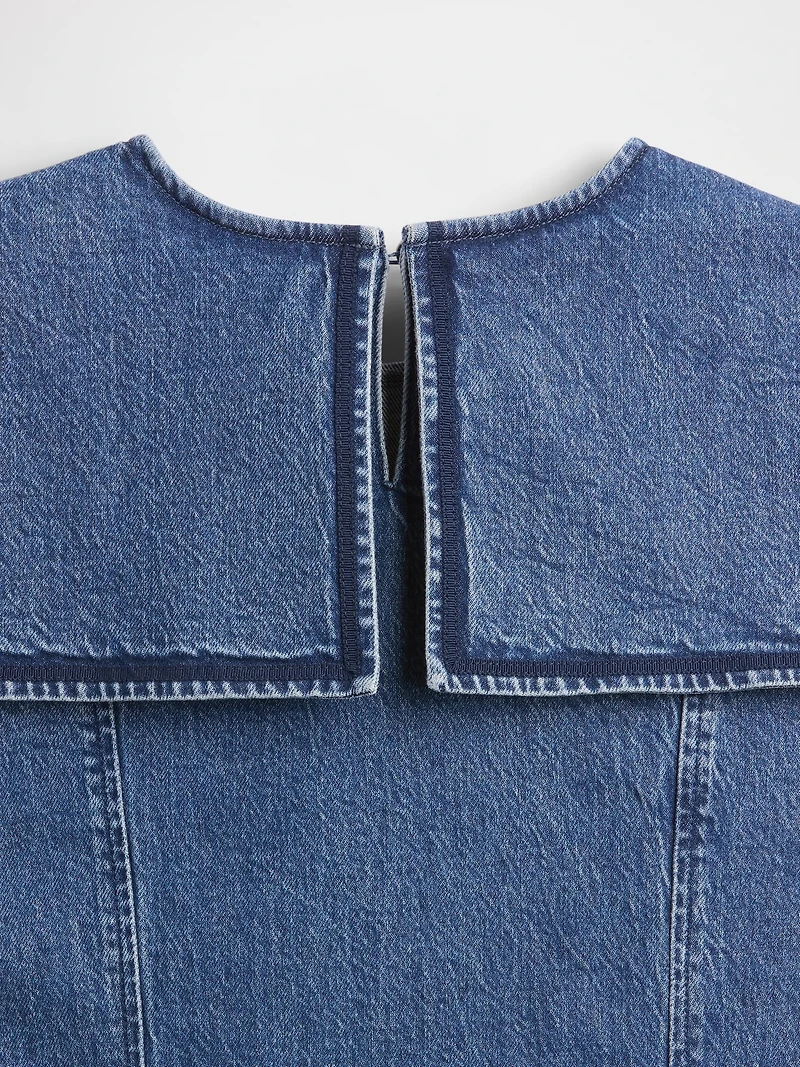Gap × DÔEN Denim Sailor Mini Dress