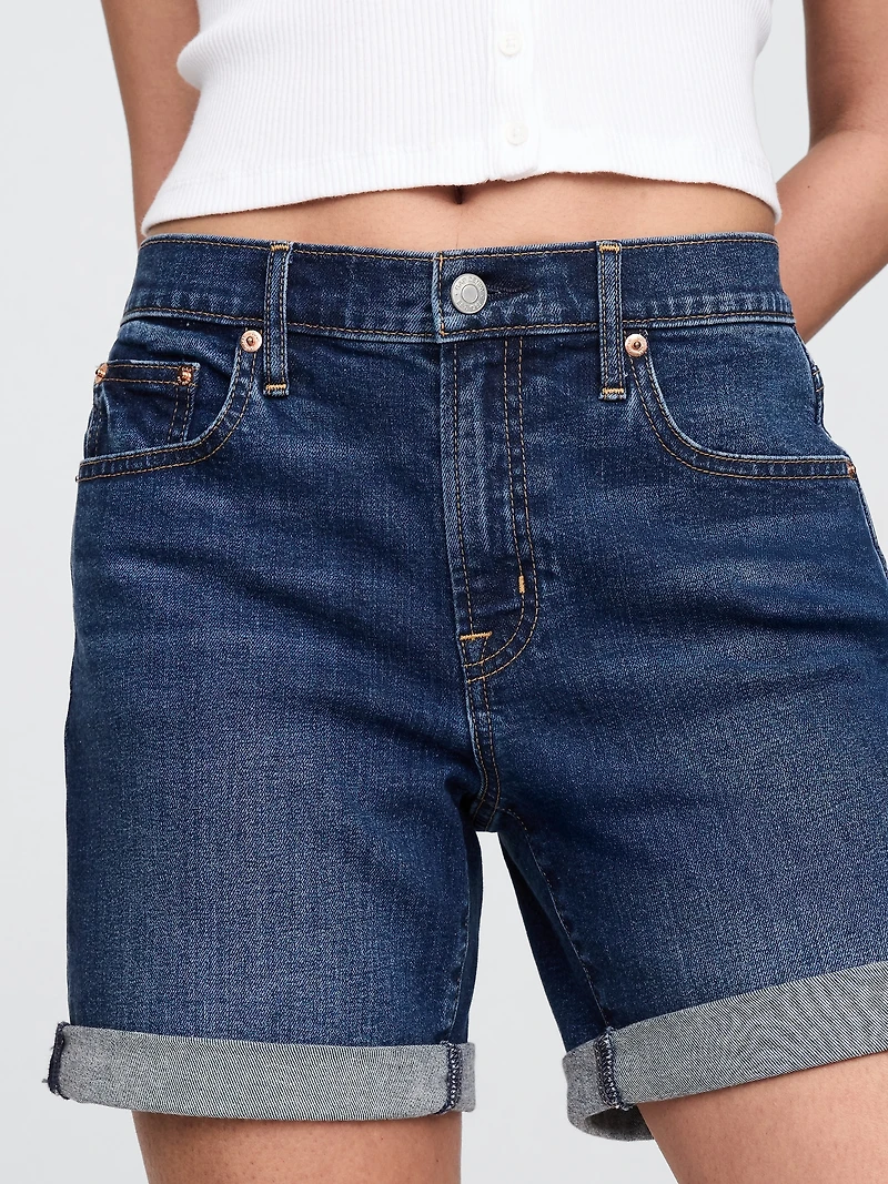 5" Mid Rise Denim Girlfriend Shorts