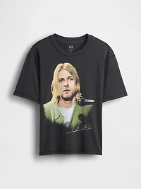 Kurt Cobain Relaxed Crop Graphic T-Shirt