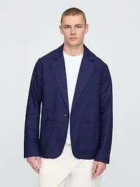 Relaxed Linen-Cotton Blazer