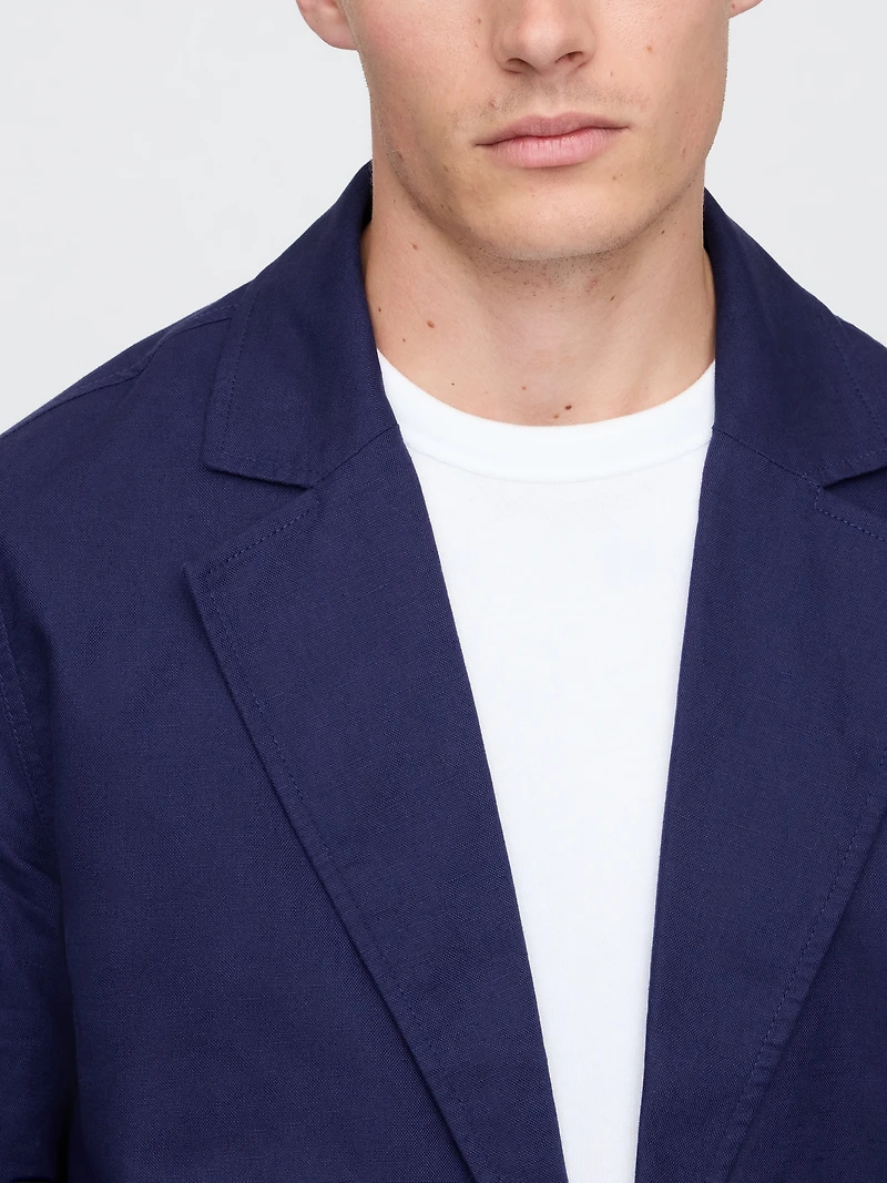 Relaxed Linen-Cotton Blazer