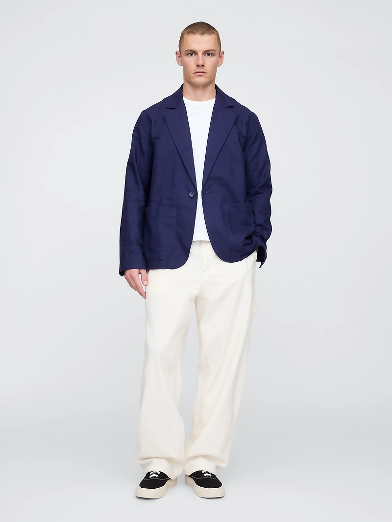 Relaxed Linen-Cotton Blazer