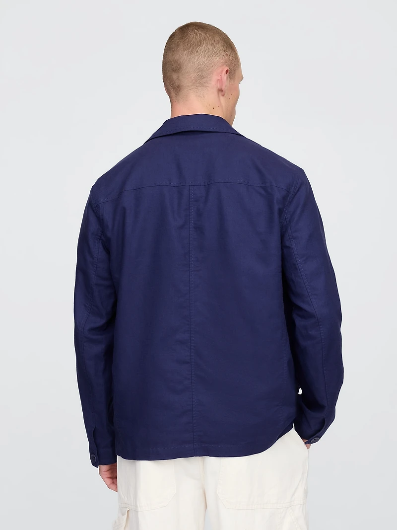 Relaxed Linen-Cotton Blazer