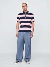Gap × Malbon Logo Striped Polo Shirt