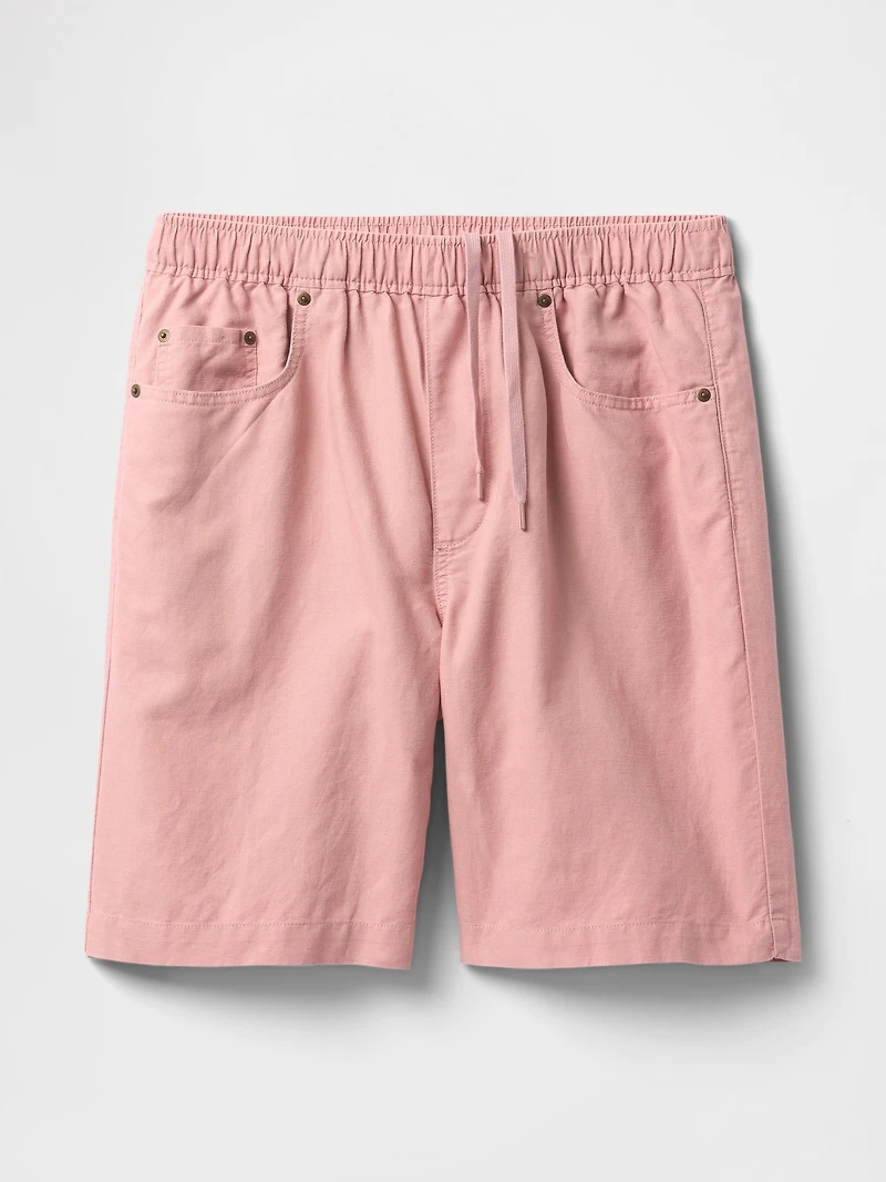 9" Linen-Cotton Easy Shorts