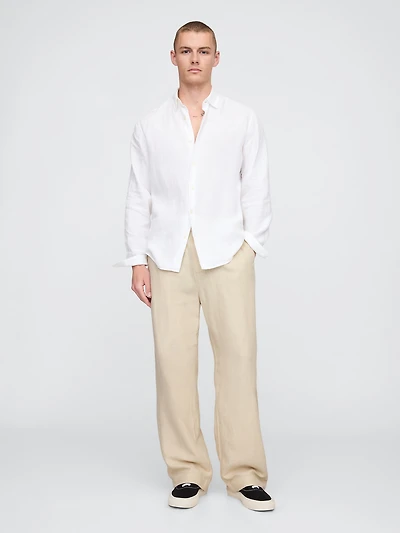 Linen-Cotton '90s Loose Pleated Khakis