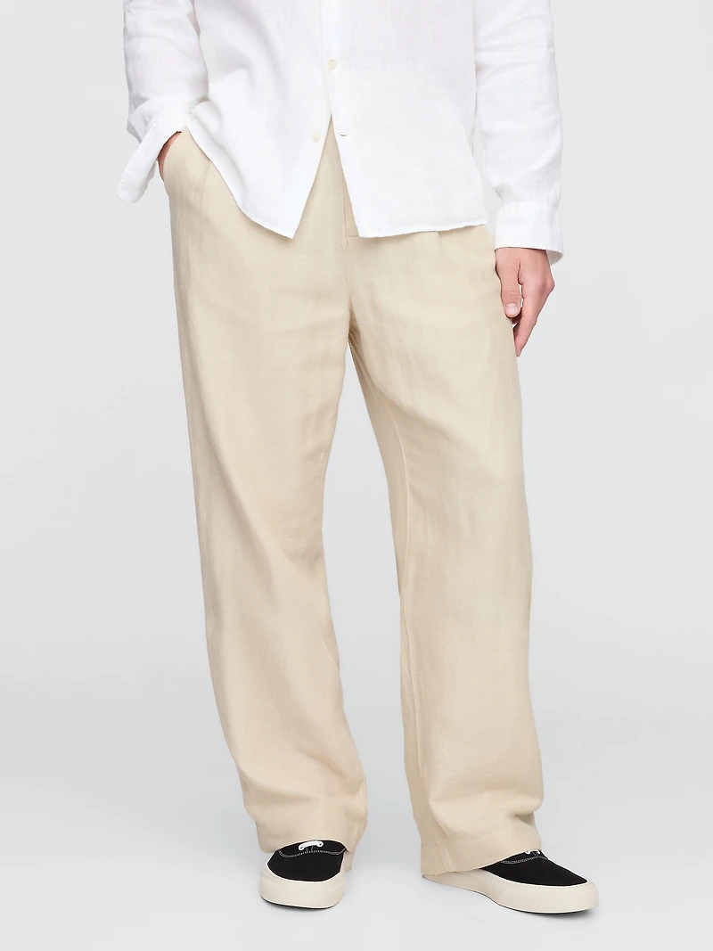 Linen-Cotton '90s Loose Pleated Khakis